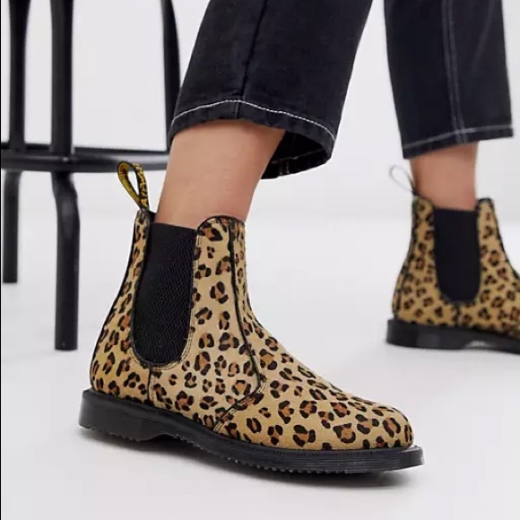 leopard print dr martens chelsea boots